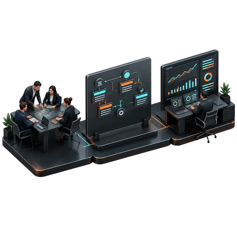Operational workflow connecting people, process and technology